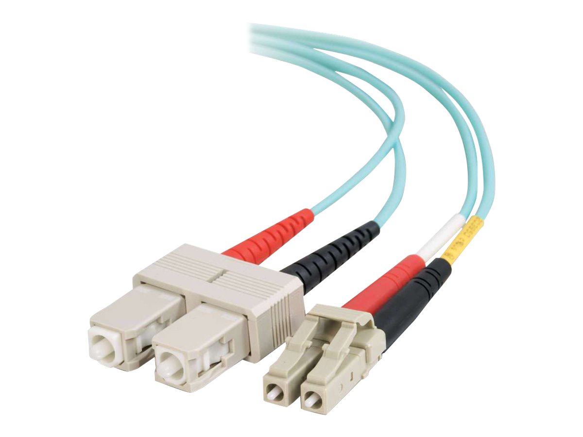 C2G LC-SC 10Gb 50/125 OM3 Duplex Multimode PVC Fiber Optic Cable (LSZH) - síťový kabel - 15 m - 15 m - vodě - barva