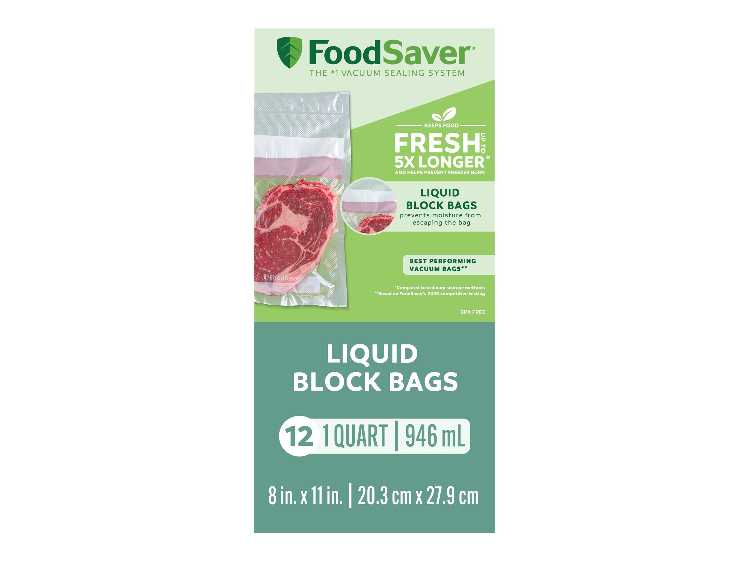 FoodSaver Quart Size Freezer Bags, 8