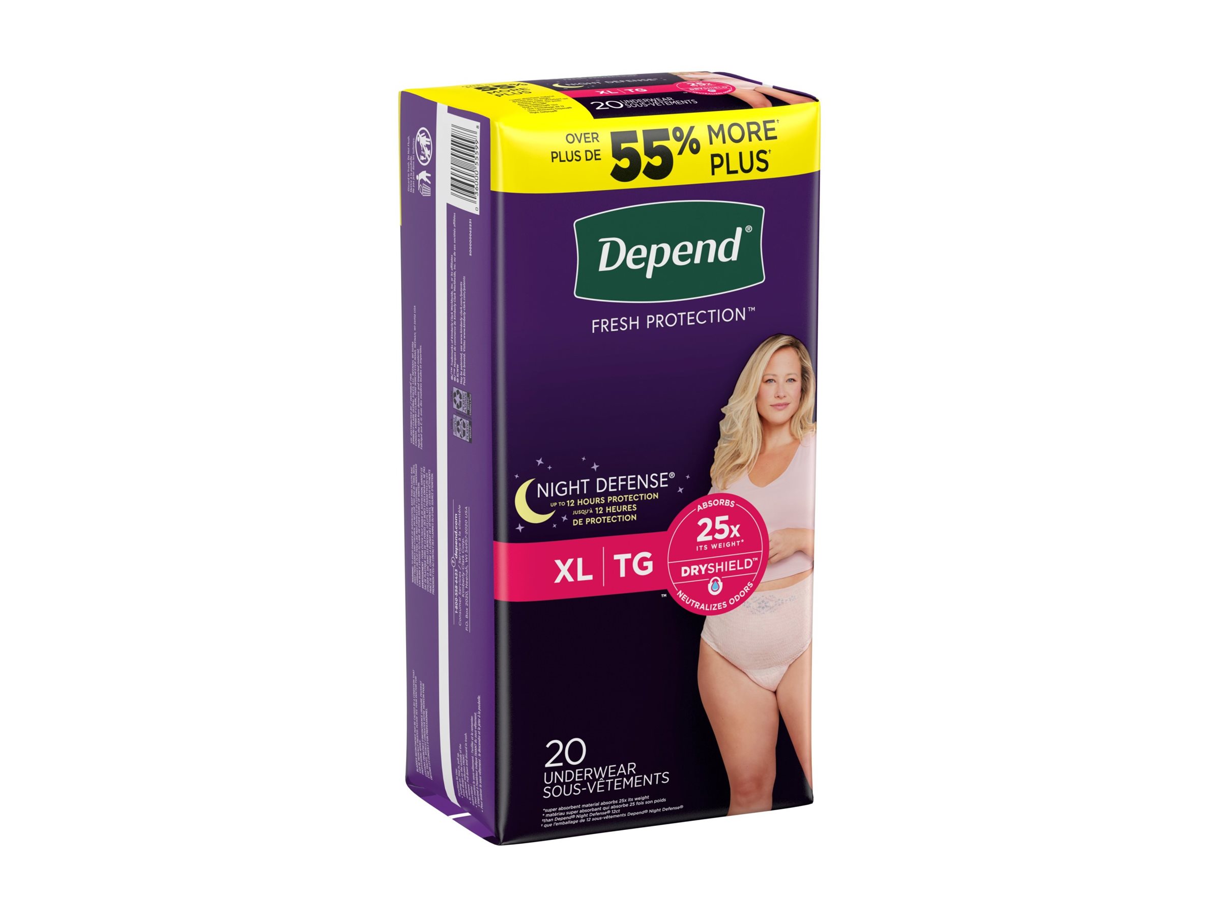 Depend Night Defense Adult Incontinence Disposable Overnight Size XL Blush  Underwear For Women, 12 ct - Gerbes Super Markets