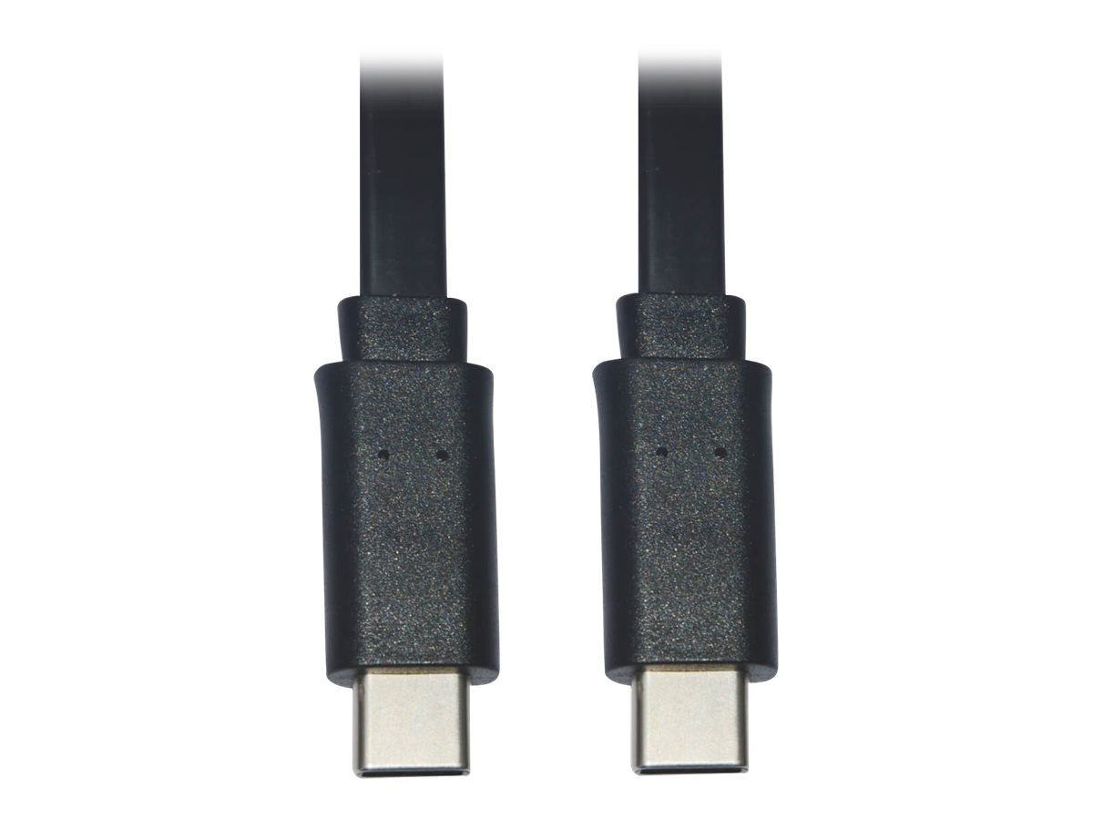 Tripp Lite USB C to USB C Cable Flat USB 2.0 M/M Thunderbolt 3 Black 6ft