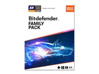 BitDefender Family Pack 2020 Subscription license (1 year) up to 15 devices per household 