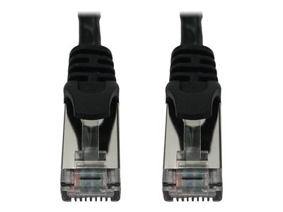 Eaton Tripp Lite Series Cat6a 10G Snagless Shielded Slim STP Ethernet Cable (RJ45 M/M), PoE, Black, 1 ft. (0.3 m)
