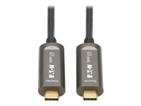 Eaton Tripp Lite Series USB-C to USB-C Plenum-Rated Fiber Active Optical Cable (AOC) - 4K 60 Hz, HDR, 4:4:4, M/M, Black, 10 m