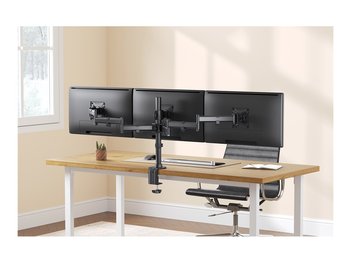 InLine 23104B Tischhalterung für 3 Monitore 13"-27" VESA 75x75/100x100 Schwarz