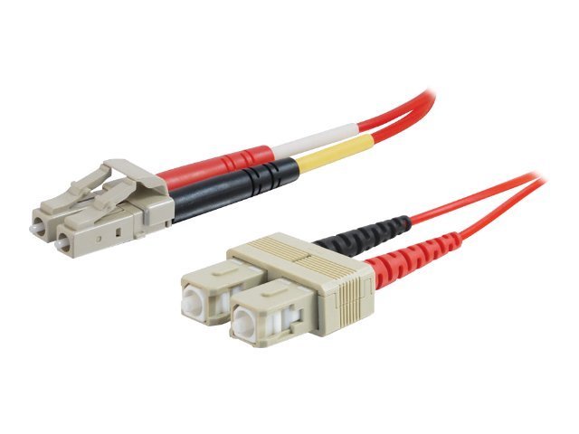C2G 1m LC-SC 50/125 OM2 Duplex Multimode Fiber Optic Cable - Plenum CMP-Rated - Red - patch cable - 1 m - red