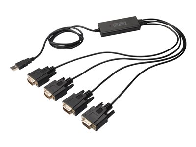 DIGITUS USB 2.0 Anschlusskabel 2.0 -4x RS232 Kabel 1.5m, sw - DA-70159