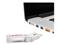 Clé USB et 4 bloqueurs de ports USB, Orange