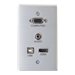 C2G RapidRun VGA + 3.5mm + HDMI and USB Pass Through Single Gang Wall Plate