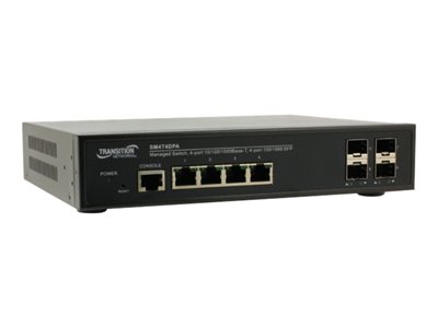 Transition Networks SM4T4DPA Switch managed 4 x 10/100/1000 + 4 x Fast Ethernet/Gigabit SFP 