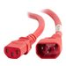 C2G 3ft 14AWG Power Cord (IEC320C14 to IEC320C13) -Red