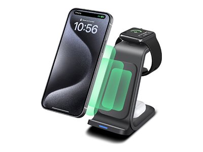 Sansai wireless charging stand, 3-in-1, 15 watt