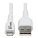 Eaton Tripp Lite Series Safe-IT USB-A to Lightning Sync/Charge Antibacterial Cable (M/M), MFi Certified, White, 2 m (6.6 ft.)