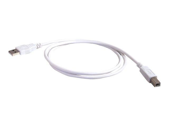 C2G 6.6ft USB to USB B Cable - USB A to USB B - USB 2.0 - White - M/M - kabel USB - USB do USB typ B - 2 m – foto 2