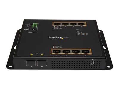 Industrial 8 Port Gigabit PoE+ Switch w/2 SFP MSA Slots - 30W - Layer/L2  Switch Hardened GbE Managed - Rugged High Power Gigabit Ethernet Network