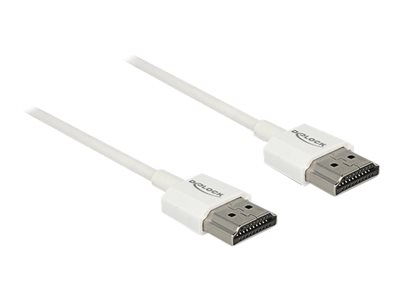 DELOCK HDMI-Kabel HighSpeed Ethernet A->A 4K 3D 2,00m weiß