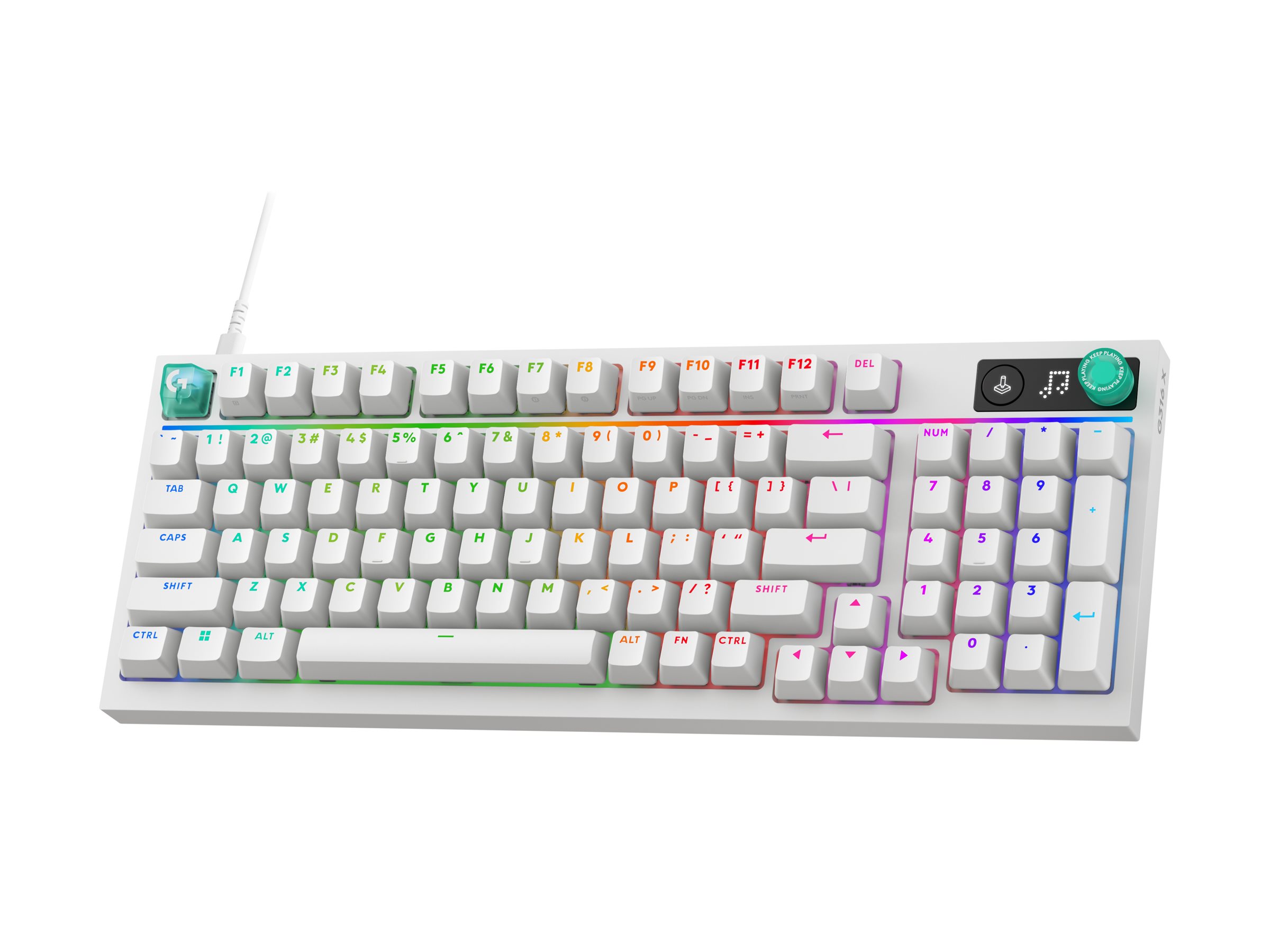 Logitech G G316 X 98, keyboard, 98% full size, QWERTY, US, white Input Device