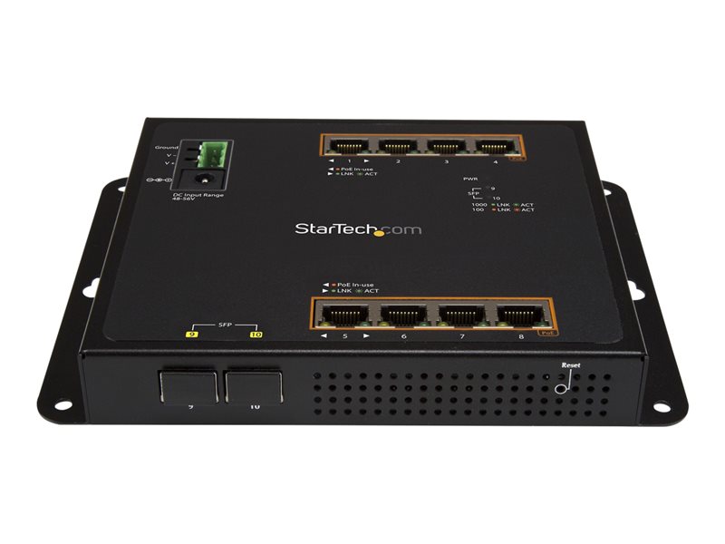 StarTech.com Switch GbE  8 ports - 8x PoE+ 2x SFP