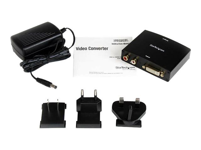 Image of StarTech.com DVI to HDMI Video Converter with Audio - Video converter - DVI - HDMI - black - DVI2HDMIA - video converter - black