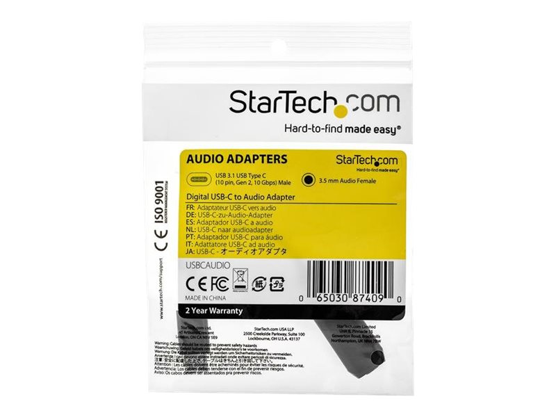 StarTech.com USB C Audio & Charge Adapter - USB-C Audio Adapter w/ 3.5mm  TRRS Headphone/Headset Jack and 60W USB Type-C Power Delivery Pass-through