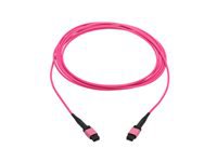 Eaton Tripp Lite Series 100G Multimode 50/125 OM4 Fiber Optic Cable (12F MTP/MPO-PC F/F), OFNP, Magenta, 5 m (16.4 ft.), TAA