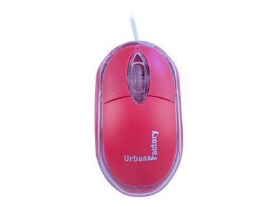 Urban Factory Cristal Mouse Optical USB 2.0, 800dpi, Internal Light, Red Mouse wired USB 