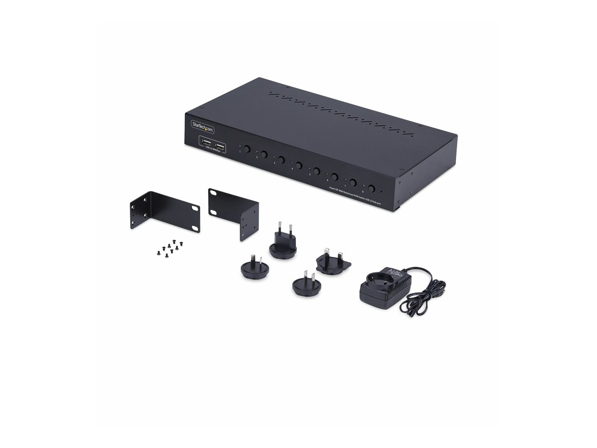 StarTech.com 8-Port DisplayPort KVM Switch w/1U Rack Mount Kit, 4K 60Hz - přepínač KVM - 8 porty - kompatibilní s TAA – foto 5