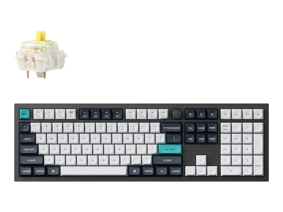 Keychron Q6 Max keyboard QMK/VIA fully assembled knob mechanical 100% full size carbon Product shot Front 79800