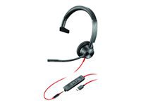 Poly Blackwire 3315-M - Blackwire 3300 series - headset - on-ear - wired - active noise canceling - 3.5 mm jack, USB-C - black - Certified for Microsoft Teams