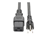 Eaton Tripp Lite Series Computer Power Cord, C19 to NEMA 5-15P - Heavy-Duty, 15A, 125V, 14 AWG, 8 ft. (2.43 m), Black