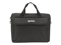 Manhattan London Laptop Bag 14.1", Top Loader, Black, LOW COST, Accessories Pocket, Shoulder Strap (removable), Notebook Case