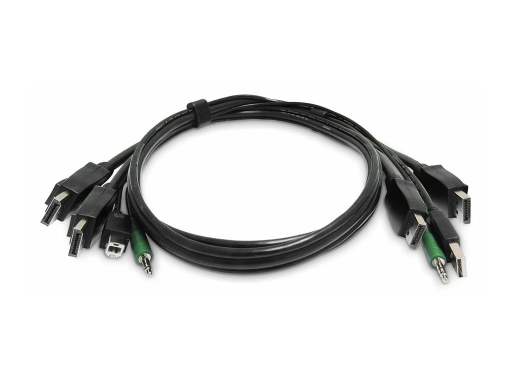 6FT (1.8M) DUAL-DISPLAYPORT KVM CABLE, 2X USB A TO B, 3.5MM AUDIO, UNIVERSALLY C – StarTech.com