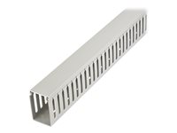 Startech Open Slot Cable Management Raceway with Cover, 2"(50mm)W x 3"(75mm)H, 6.5ft(2m) length, 1/4"(8mm) Slots, PVC Network Cable Hider Kit/Wall Wire Duct, Max 180 Cables, UL Listed - UL94 V0, M1 Fire Rated (CBMWD5075) - cable raceway - TAA Compliant
