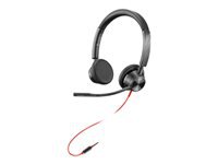 Poly Blackwire 3225 - 3300 Series - headset - on-ear - wired - active noise canceling - USB, 3.5 mm jack - black - Skype Certified, Avaya Certified, Cisco Jabber Certified
