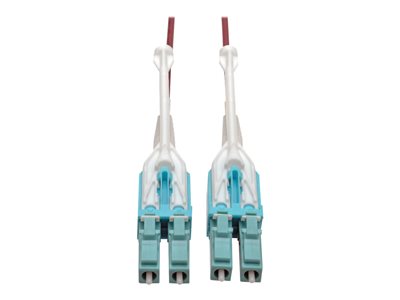 Eaton Tripp Lite Series 10G Duplex Multimode 50/125 OM4 LSZH Fiber Optic Cable (LC/LC), Push/Pull Tabs, Magenta, 2 m