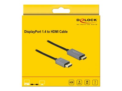 DELOCK Kabel DisplayPort 1.4 zu HDMI 1m Optionen & Zubehör