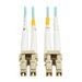 Eaton Tripp Lite Series 10Gb/40Gb/100Gb Duplex Multimode 50/125 OM4 LSZH Fiber Patch Cable (LC/LC), Aqua, 2M (6.6 ft.), TAA