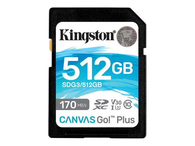 Image of Kingston Canvas Go! Plus - flash memory card - 512 GB - SDXC UHS-I