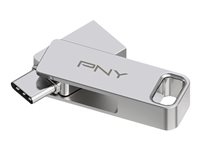 PNY Duo-Link 256GB USB 3.2 Gen 1 / USB-C Sølv