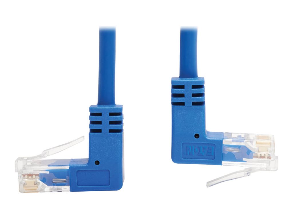 Eaton Tripp Lite Series Up/Down-Angle Cat6 Gigabit Molded Slim UTP Ethernet Cable (RJ45 Up-Angle M to RJ45 Down-Angle M), Blue, 7 ft.