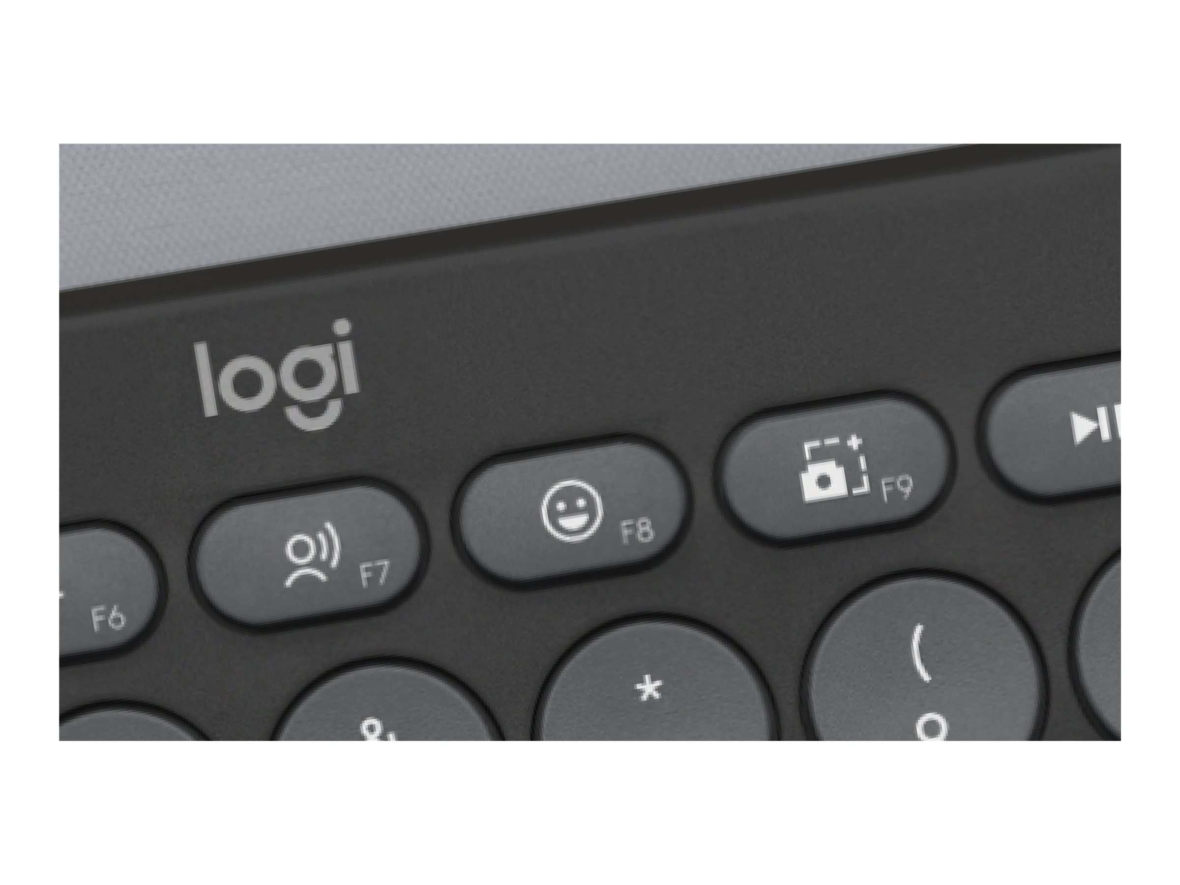 Logitech Pebble Keys 2 K380s keyboard QWERTY English tonal graphite Input Product shot Left-angle 79900