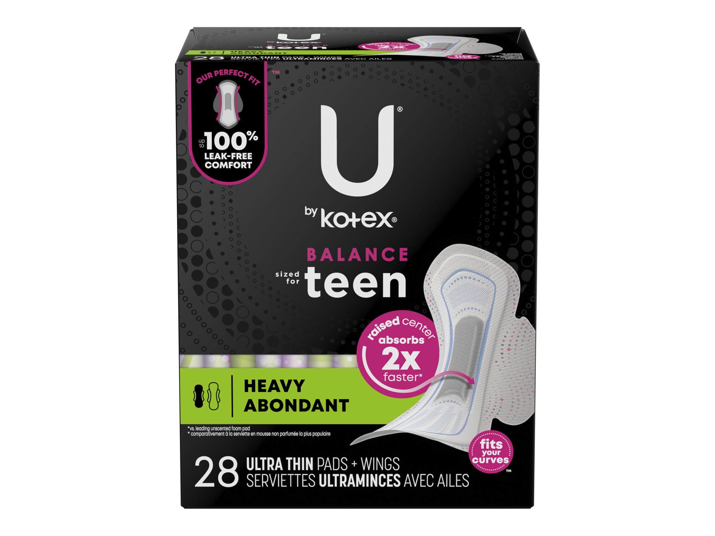 U by Kotex Balance Ultra Thin Pads with Wings - Extra Absorbency