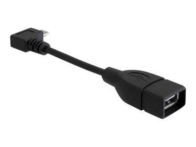 DELOCK USB Kabel A -> Micro-B 90°OTG BU/St 0.11m sw - 83104