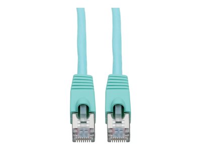 Tripp Lite Cat6a 10G-Certified Snagless Shielded STP Network Patch Cable (RJ45 M/M), PoE, Aqua, 25 ft.