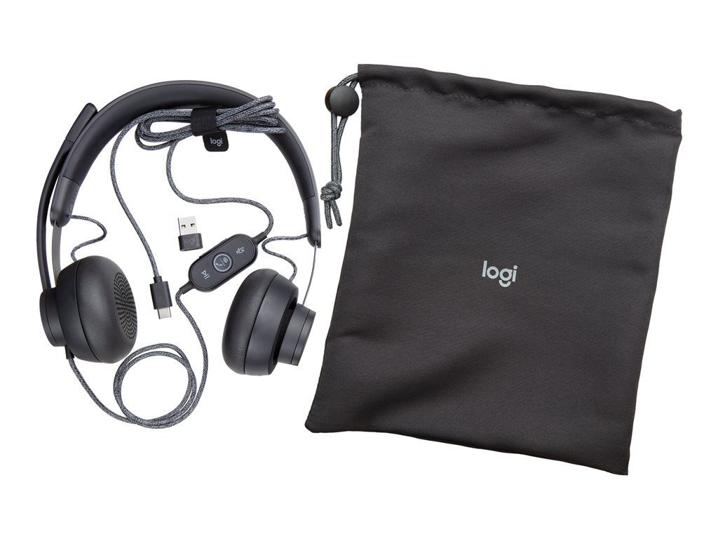 Logitech Zone Wired MSFT Teams - Headset - On-Ear - kabelgebunden - USB-C - Graphite