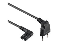 Gembird Strøm IEC 60320 C7 Europlug (strøm CEE 7/16) (male) Sort 1m Strømkabel