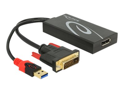 DELOCK Adapter DVI(24+1) -> Displayport schwarz 30cm Kabel - 62596