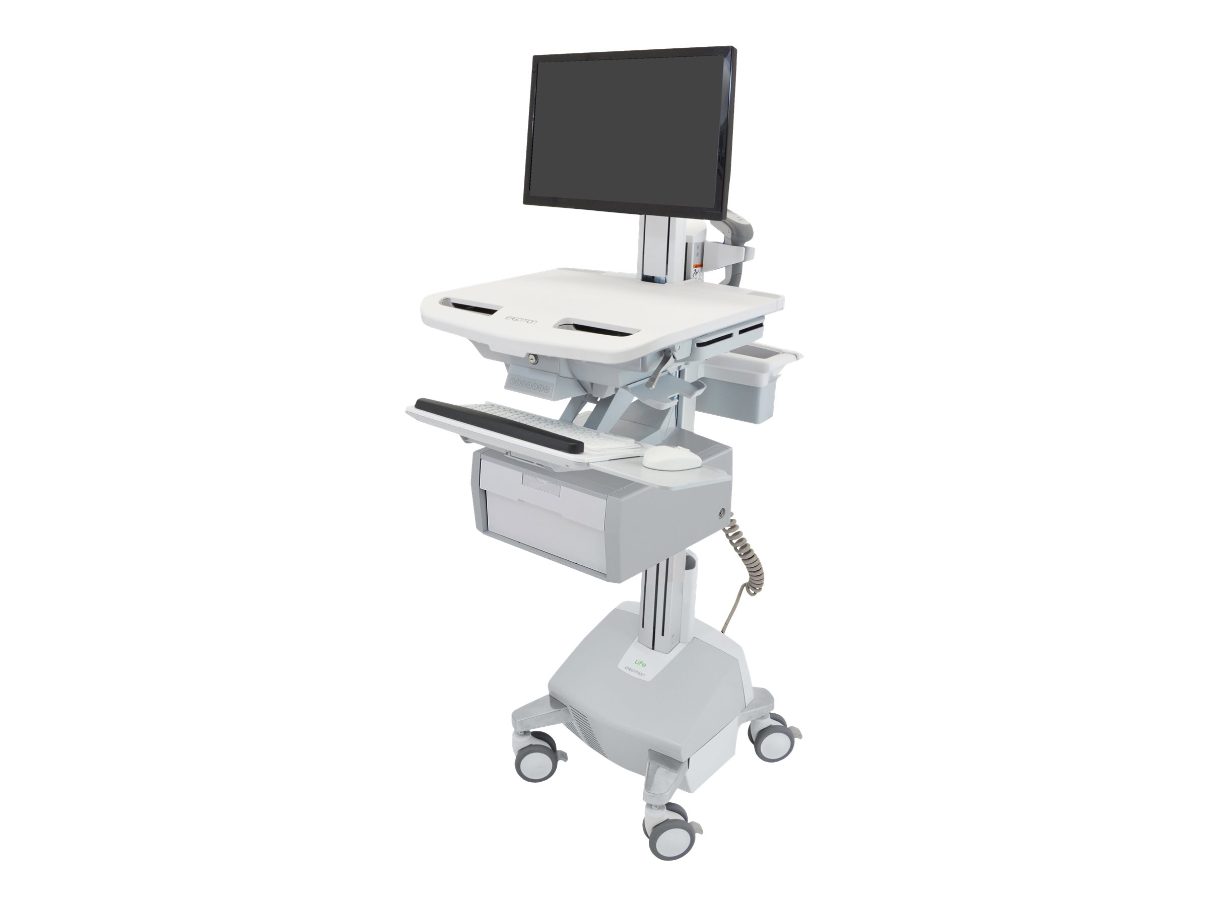 Ergotron StyleView Cart with LCD Pivot, LiFe Powered, 1 Tall Drawer
