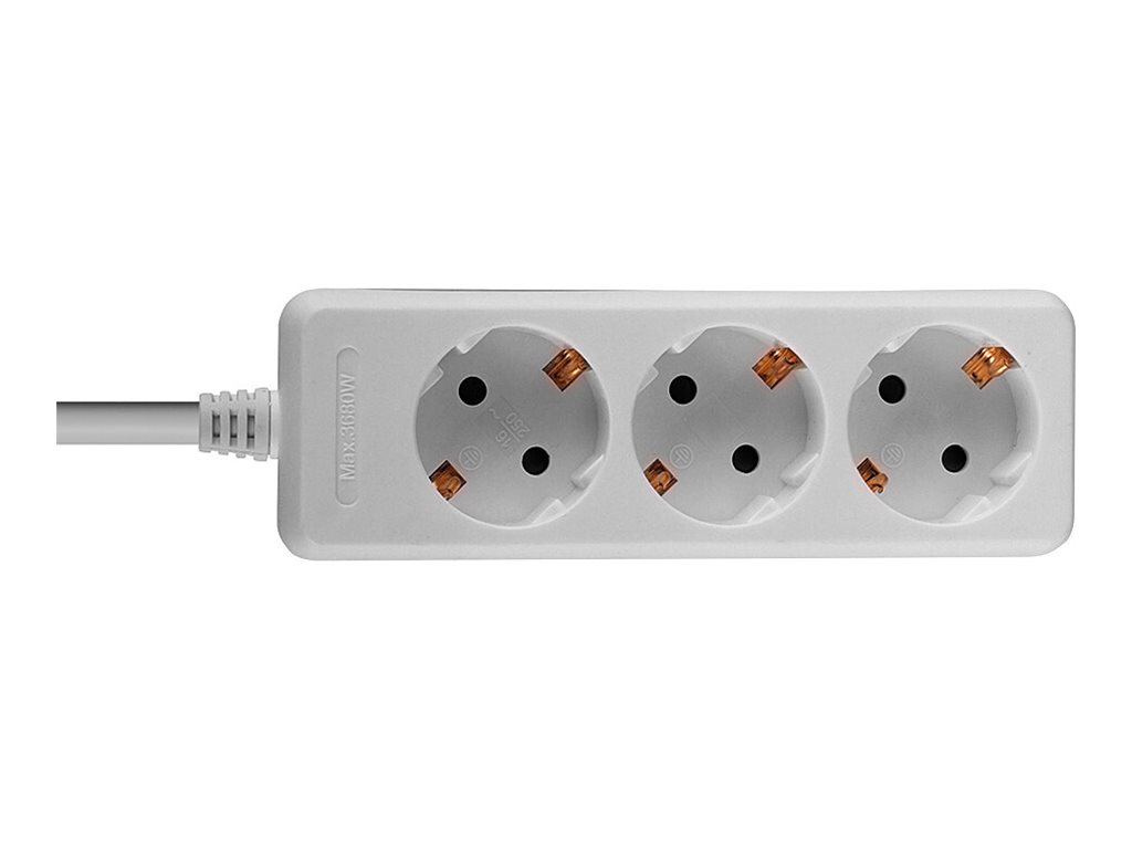 Multiprise 3 prises Schuko, blanc