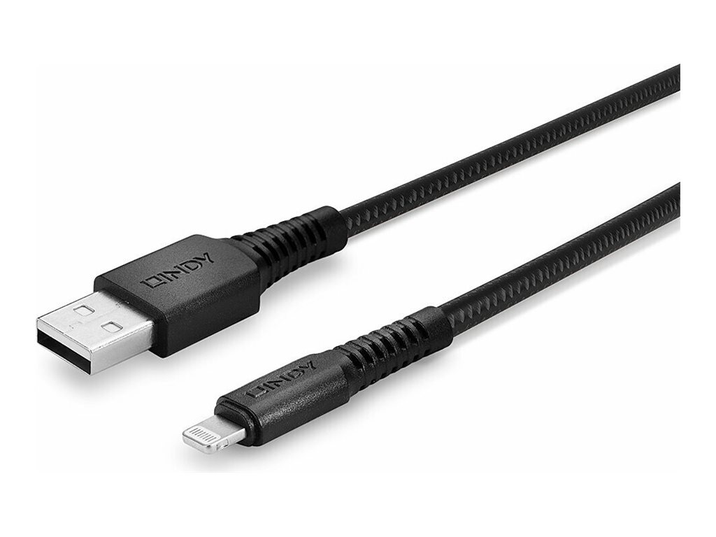 LINDY 1m Reinf. USB Type A to Lightning