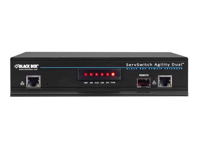 Black Box ServSwitch Agility Dual DVI, USB, and Audio KVM Extender over IP, Dual-Head or Dual-Link, Receiver